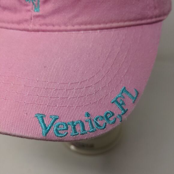 Lucky 7 Women's Strapback Hat Pink Adjustable Embroidered Sharky's Venice FL - Picture 5 of 13